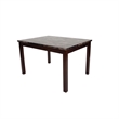 Wesley 5pc Dining Table Set- Black Faux-Leather- Faux Marble- Cherry Brown