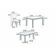Wesley 5pc Dining Table Set- Black Faux-Leather- Faux Marble- Cherry Brown
