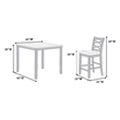 Derry 5pc Counter-Height Dining Table and 4 Chairs Set- Gray Rubberwood