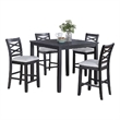 Derry 5pc Counter-Height Dining Table and 4 Chairs Set- Gray Rubberwood