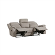 Lenny Manual Recliner Sofa- 3 Seater- Channeled Back- Gray Microfiber