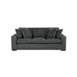 Zian Sofa- Dark Gray Microfiber and Corduroy- 4 Matching Pillows- 92 Inch