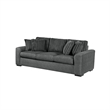 Zian Sofa- Dark Gray Microfiber and Corduroy- 4 Matching Pillows- 92 Inch