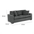 Zian Sofa- Dark Gray Microfiber and Corduroy- 4 Matching Pillows- 92 Inch