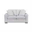 Zian Loveseat- Light Gray Microfiber and Corduroy- 2 Pillows- 66 Inch
