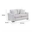Zian Loveseat- Light Gray Microfiber and Corduroy- 2 Pillows- 66 Inch