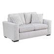 Zian Loveseat- Light Gray Microfiber and Corduroy- 2 Pillows- 66 Inch