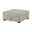 Rez Storage Ottoman- 40 Inch Square Lift Top Seat- Taupe Gray Chenille