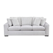 Zian Sofa- Light Gray Microfiber and Corduroy- 4 Matching Pillows- 92 Inch