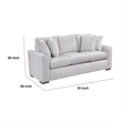 Zian Sofa- Light Gray Microfiber and Corduroy- 4 Matching Pillows- 92 Inch