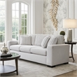 Zian Sofa- Light Gray Microfiber and Corduroy- 4 Matching Pillows- 92 Inch