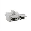 Lupe Double Manual Reclining Loveseat with Console- Light Gray Microfiber