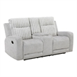 Lupe Double Manual Reclining Loveseat with Console- Light Gray Microfiber