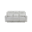 Lupe Double Manual Reclining Sofa with Plush Cushions- Light Gray Microfiber