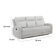 Lupe Double Manual Reclining Sofa with Plush Cushions- Light Gray Microfiber