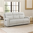 Lupe Double Manual Reclining Sofa with Plush Cushions- Light Gray Microfiber