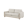 Lny Sofa- Beige Polyester- Wood Natural Brown Frame and Legs- 81 Inch