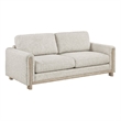 Lny Sofa- Beige Polyester- Wood Natural Brown Frame and Legs- 81 Inch