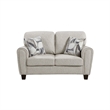 Loi Loveseat w 2 Pillows- Reversible Cushion- Gray Chenille- 63 Inch