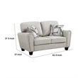 Loi Loveseat w 2 Pillows- Reversible Cushion- Gray Chenille- 63 Inch