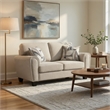 Loi Loveseat w 2 Pillows- Reversible Cushion- Gray Chenille- 63 Inch