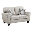 Loi Loveseat w 2 Pillows- Reversible Cushion- Gray Chenille- 63 Inch