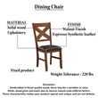 Hosa 7pc Rectangular Dining Table Set- Faux Leather Seats- Brown Mango Wood