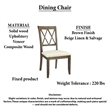 Jesa 5pc Round Dining Table Set- White Botticino Italian Marble- Walnut Brown
