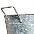 Lola Embossed Design Oval Shape Galvanized Steel Tub with Side Handles- Small