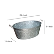 Lola Embossed Design Oval Shape Galvanized Steel Tub with Side Handles- Small