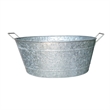 Lola Embossed Design Oval Shape Galvanized Steel Tub with Side Handles- Small