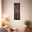 Mango Wood Wall Panel Hand Crafted with Leaves and Scroll Work Motif- Brown