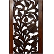 Mango Wood Wall Panel Hand Crafted with Leaves and Scroll Work Motif- Brown