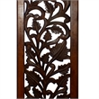 Mango Wood Wall Panel Hand Crafted with Leaves and Scroll Work Motif- Brown