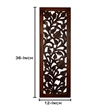 Mango Wood Wall Panel Hand Crafted with Leaves and Scroll Work Motif- Brown