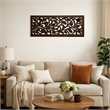 Mango Wood Wall Panel Hand Crafted with Leaves and Scroll Work Motif- Brown