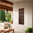 Mango Wood Wall Panel Hand Crafted with Leaves and Scroll Work Motif- Brown