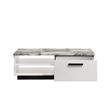 Sda Coffee Table- 47 Inch Faux Marble Top- Drawer and 2 Shelves- White