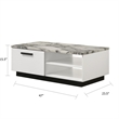 Sda Coffee Table- 47 Inch Faux Marble Top- Drawer and 2 Shelves- White
