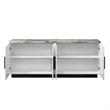 Sda Sideboard Buffet Console- 4 Doors with Adjustable Shelf- White 63 Inch