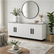 Sda Sideboard Buffet Console- 4 Doors with Adjustable Shelf- White 63 Inch
