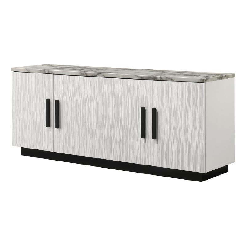 Sda Sideboard Buffet Console- 4 Doors with Adjustable Shelf- White 63 Inch