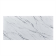 Nue Coffee Table- 47 Inch 3D Printed Glass Marble- Curved Shelf- White