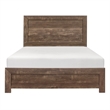 Queen Size Bedroom Set- Brown- Panel Design- 2-Piece Set with Bed and Nightstand