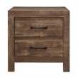 Queen Size Bedroom Set- Brown- Panel Design- 2-Piece Set with Bed and Nightstand