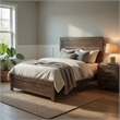 Queen Size Bedroom Set- Brown- Panel Design- 2-Piece Set with Bed and Nightstand