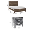 Queen Size Bedroom Set- Brown- Panel- 3-Piece Set with Bed and Two Nightstands