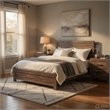 Queen Size Bedroom Set- Brown- Panel- 3-Piece Set with Bed and Two Nightstands