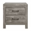 Full Size Bedroom Set- Gray Finish- 2-Piece Set with Bed and Nightstand