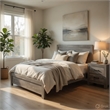 Full Size Bedroom Set- Gray Finish- 2-Piece Set with Bed and Nightstand
